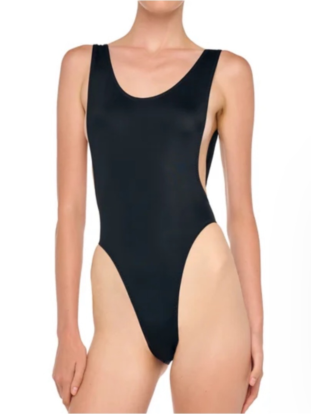 Norma Kamali Black High-Cut Kids One-Piece Swimsuit